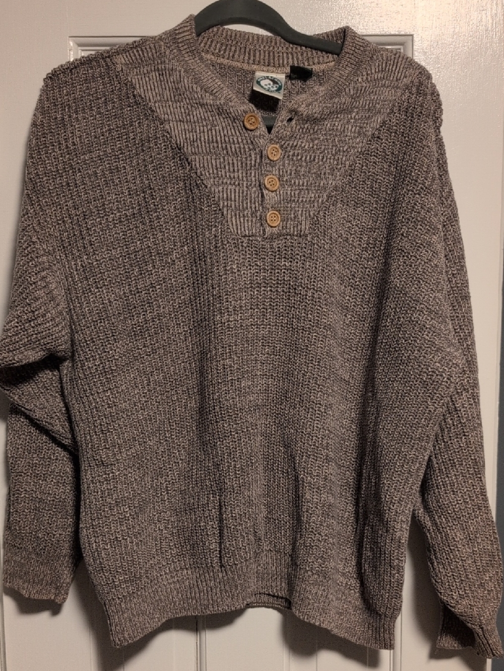 Men's Chunky Button Henley Sweater - Brown